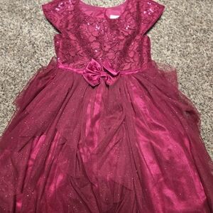 *Size 7*Jona Michelle* Red Formal Dress* Bow at Waist area* Button-Up Back*